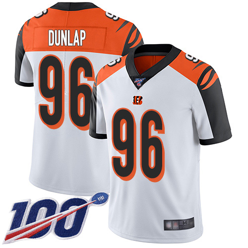 Cincinnati Bengals Limited White Men Carlos Dunlap Road Jersey NFL Footballl #96 100th Season Vapor Untouchable->cincinnati bengals->NFL Jersey